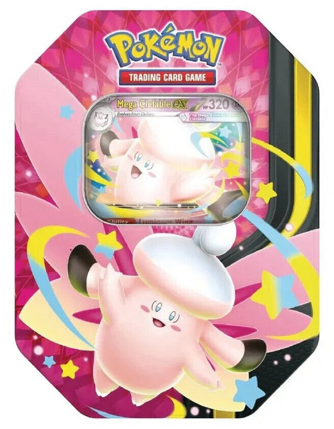 „Pokémon Tin-Box Mega-Mondschein: Mega-Pixi-ex – Offizielle Tin-Box des Pokémon-Sammelkartenspiels mit holografischer Mega-Pixi-ex Promokarte und 4 Boosterpacks"